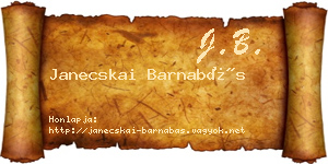 Janecskai Barnabás névjegykártya